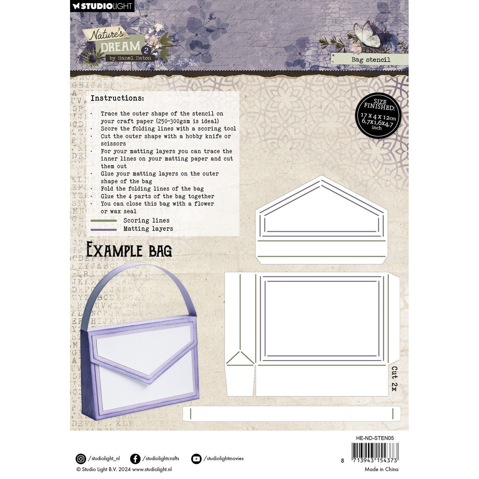 Studio light • nature's dream 2 stencil bag stencil