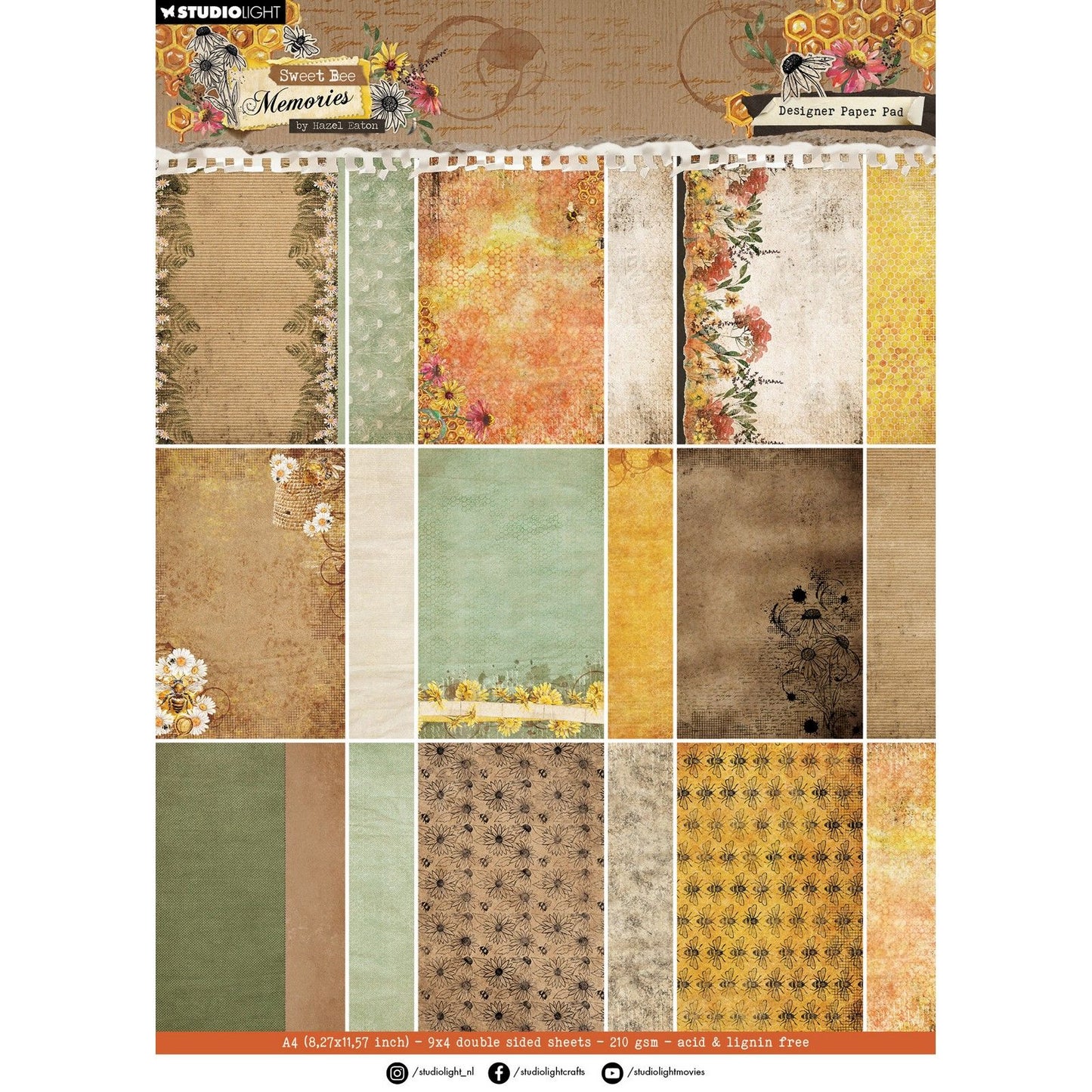 Studio light • sweet bee memories design paper pad background