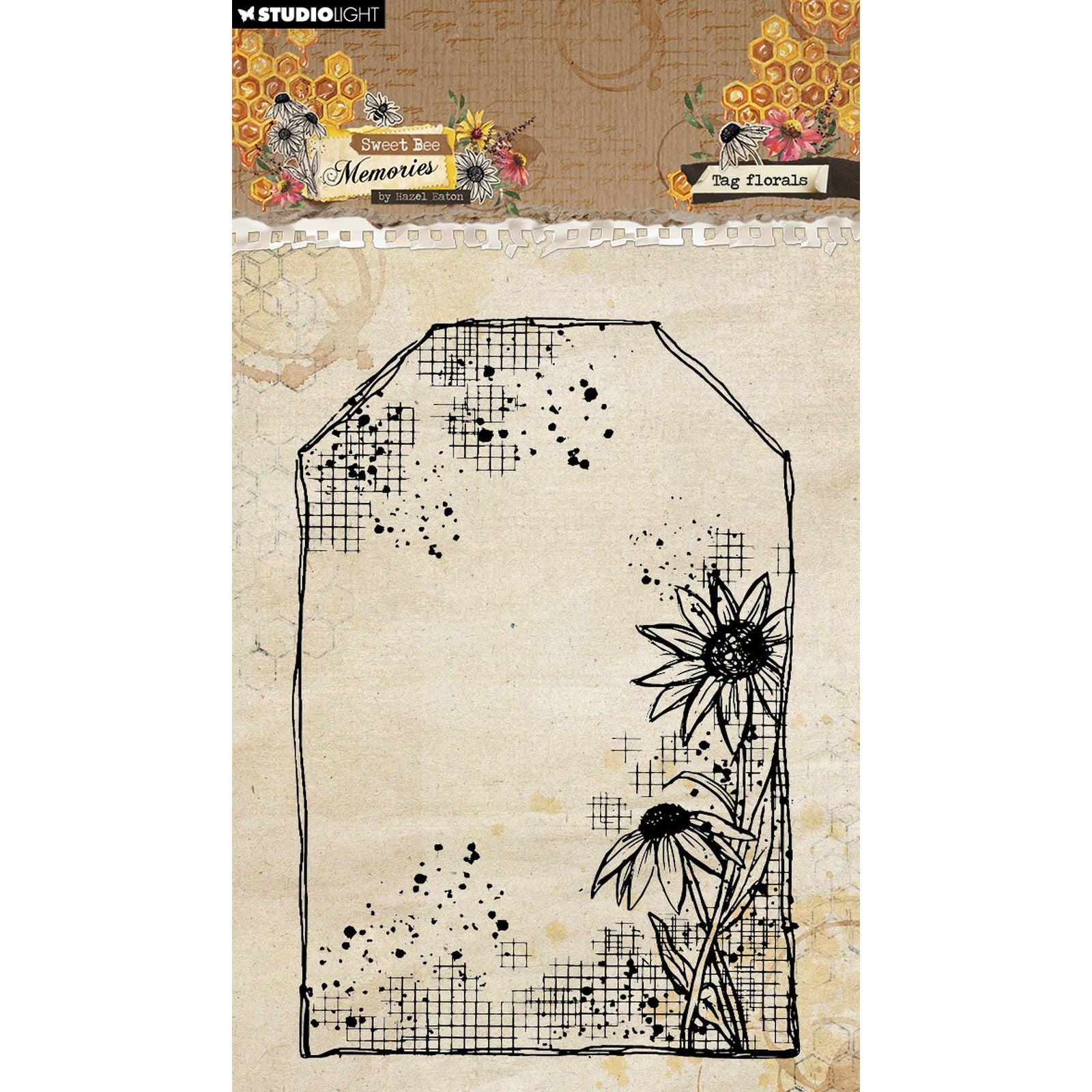 Studio light • sweet bee memories clear stamp tag florals