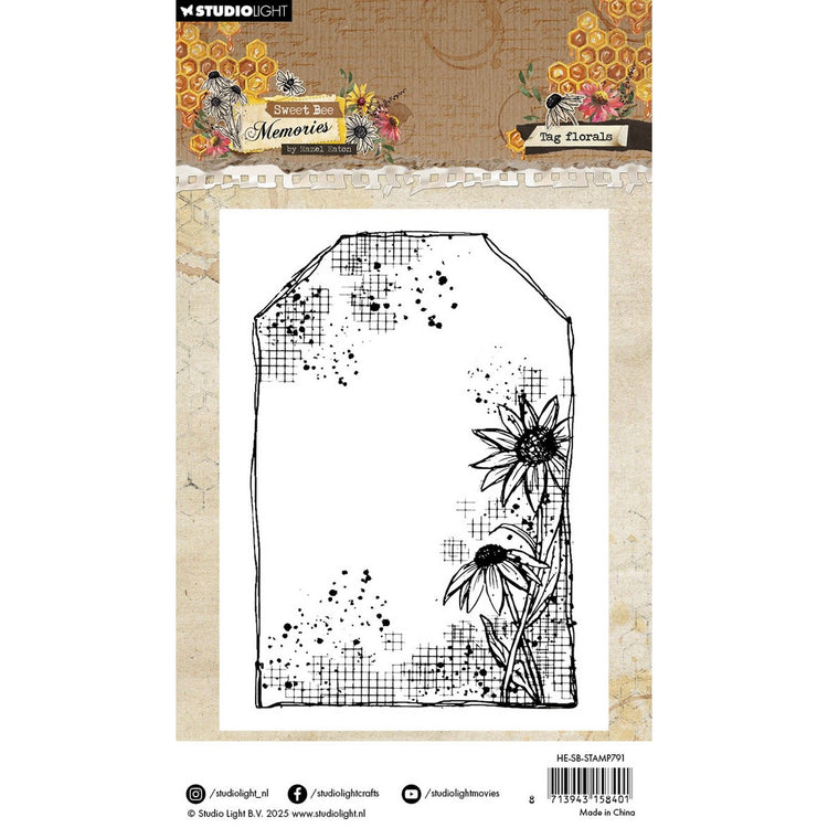 Studio light • sweet bee memories clear stamp tag florals