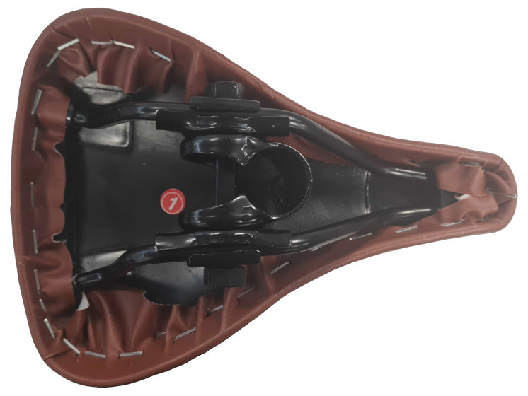 Hi-point zadel voor kinderfiets 12 of 14 inch imitatieleer bruin