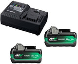 Hikoki uc18ysl3whz booster pack | 2 x multi-volt bsl38a18x accu's 5ah 18v 2,5ah 36v + snellader uc18ysl3 - afbeelding 1