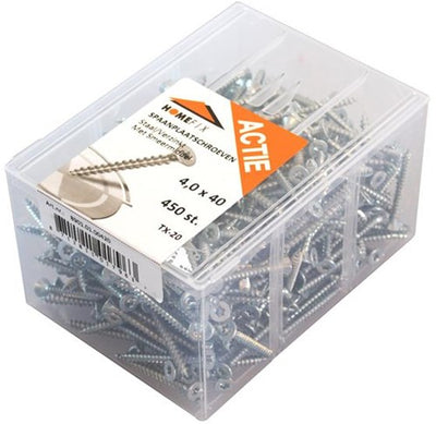 Homefix actie spaanplaatschroef vz pk +snijpunt torx tx20 4.0x40 | 450 stuks - 8901.01.00420