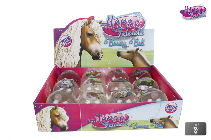 Diverse merken horse friends stuiterbal met licht (6,5cm 6 ass.)