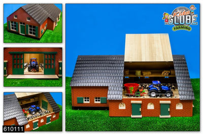 Kids globe boerderij woonhuis met stal, 1:32