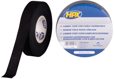 Hpx linnen tape voor kabelbescherming | zwart | 19mm x 25m - li1925 - li1925