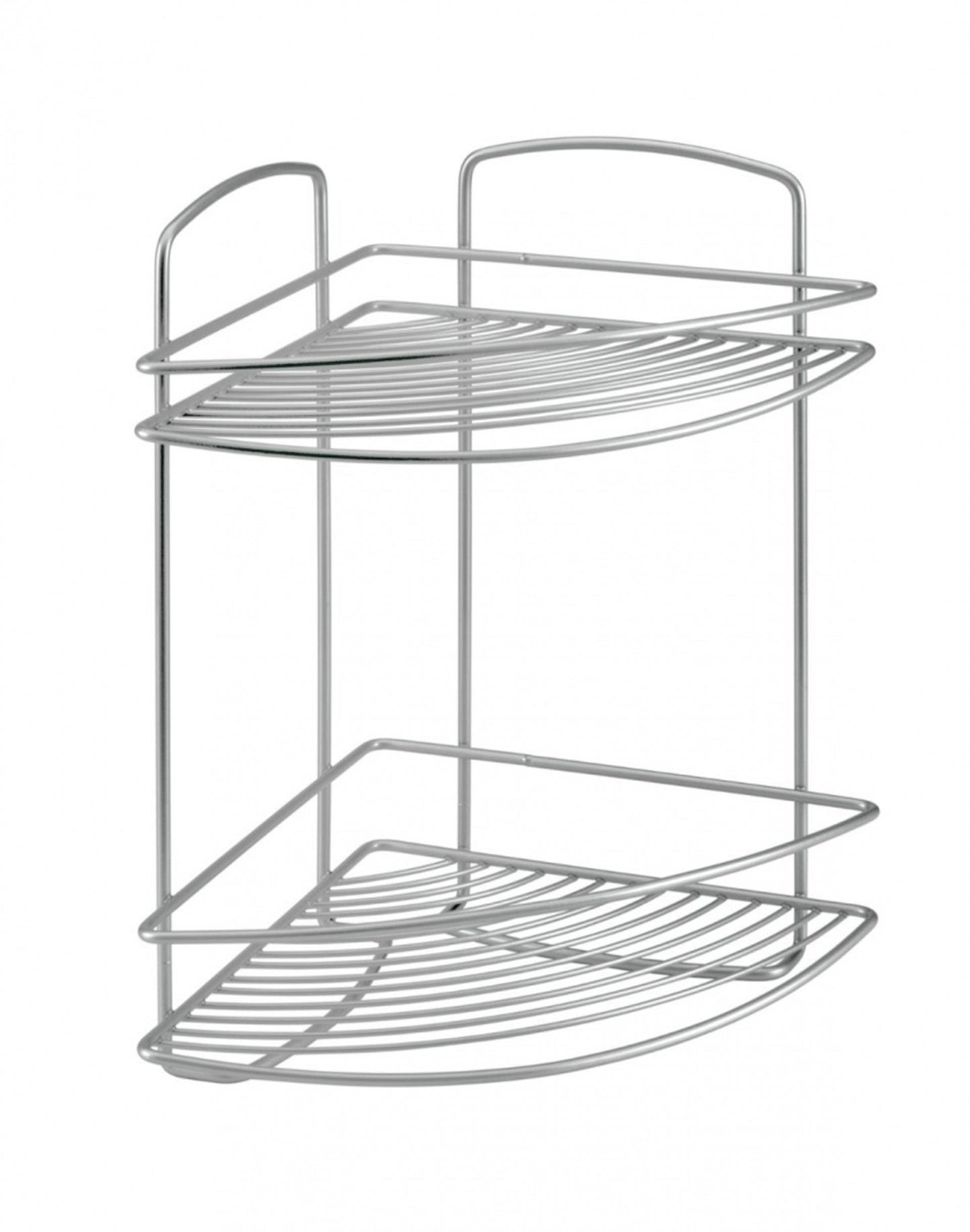 Metaltex onda badkamer-hoekrek 2 etages 22x22x35 cm zilver