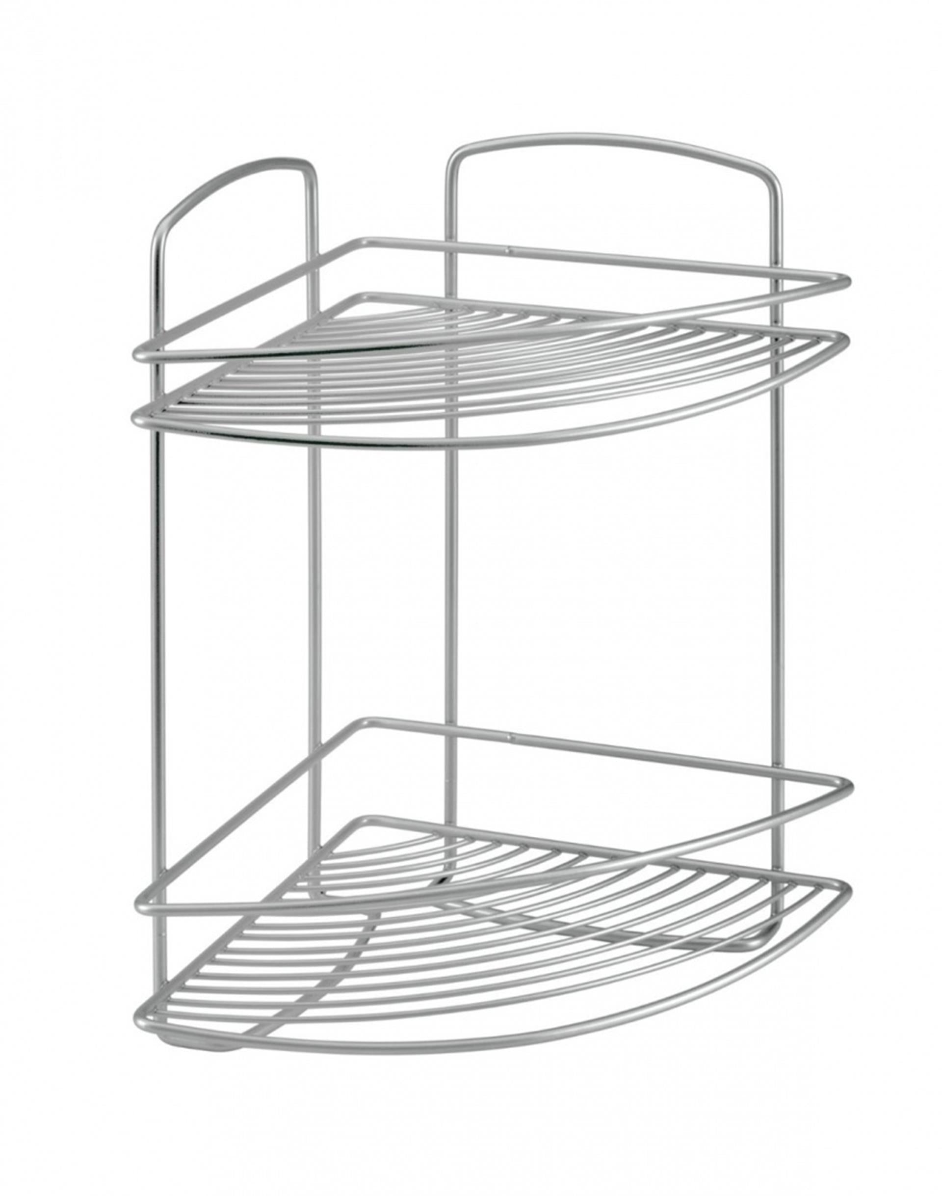 Metaltex onda badkamer-hoekrek 2 etages 22x22x35 cm zilver