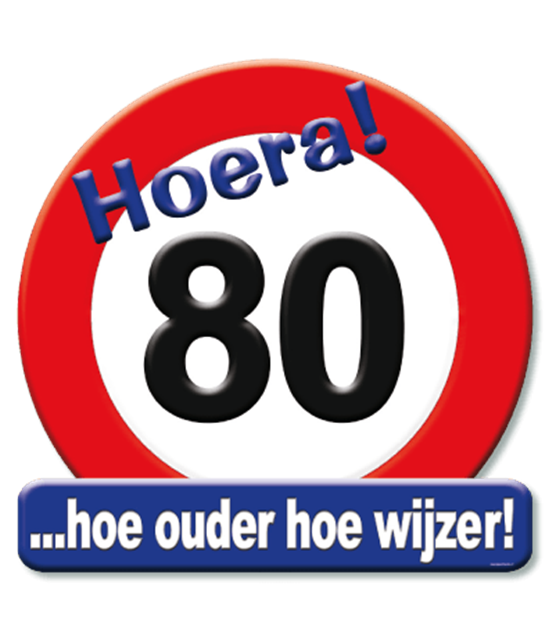 Paperdreams huldeschild 80 jaar kroonschild verkeersbord 80 jaar 50cm