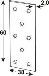 Connex verbindingplaat 60x38x2 vz - hv1530 - afbeelding 2