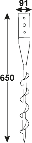 Connex paalhouder 91x91x650 (schroef) vvz - hv4336 - afbeelding 2