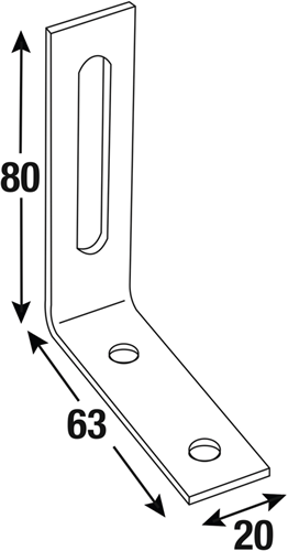 Connex verstelbare winkelhaak 80x63x20 bvz - hvb4360
