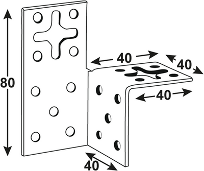 Connex latverbinding links 40x40x80x2 bvz - hvb4386
