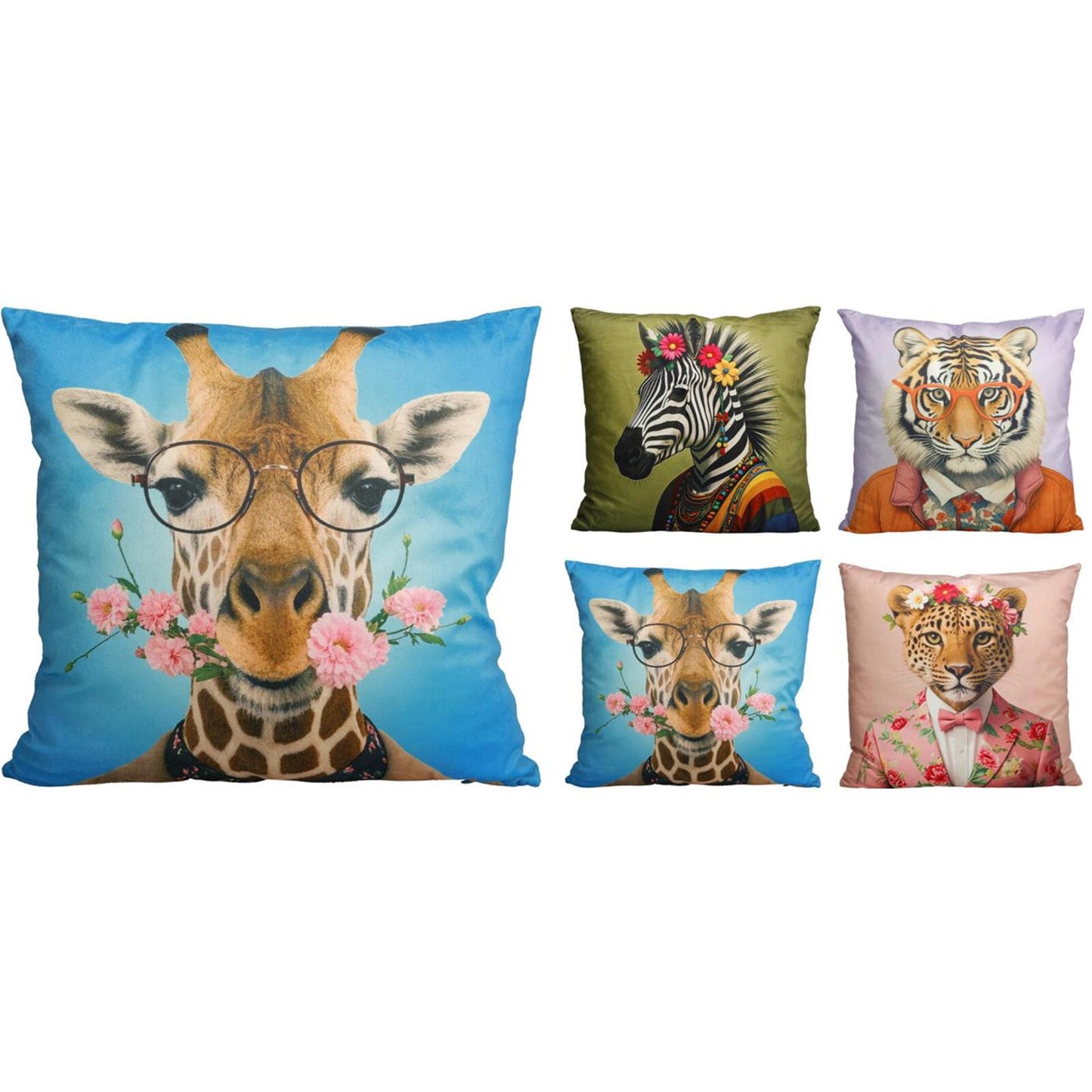 Home styling kussen 45x45cm met hip dierenhoofd