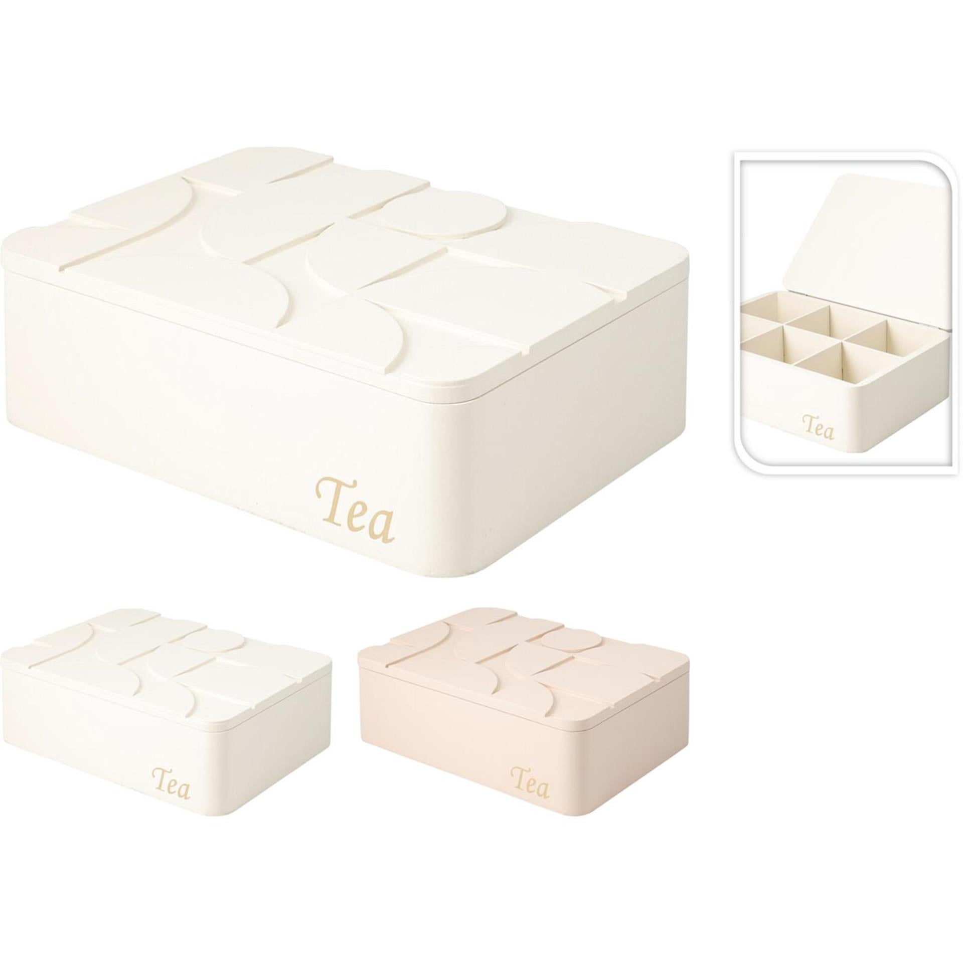 Home styling theedoos 24 x 16,5 cm houten