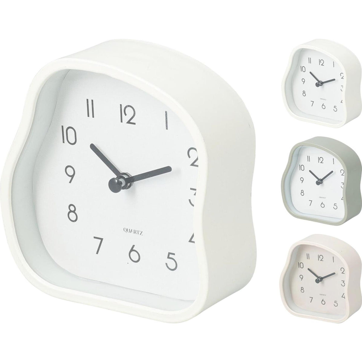 Home styling tafelklok 12x12cm 3 assorti