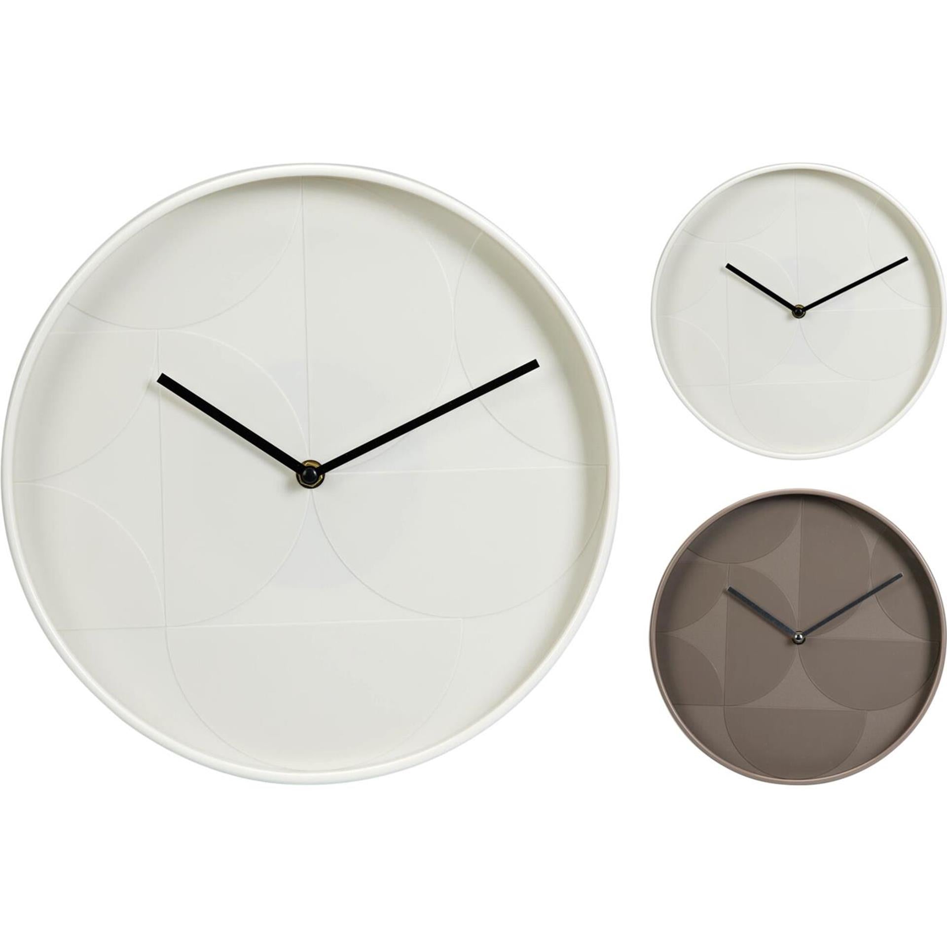 Home styling wandklok ø30cm 2 assorti wandklok modern ø30cm wit of taupe