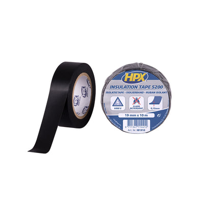Hpx pvc isolatietape 19 mm x 10 meter - zwart