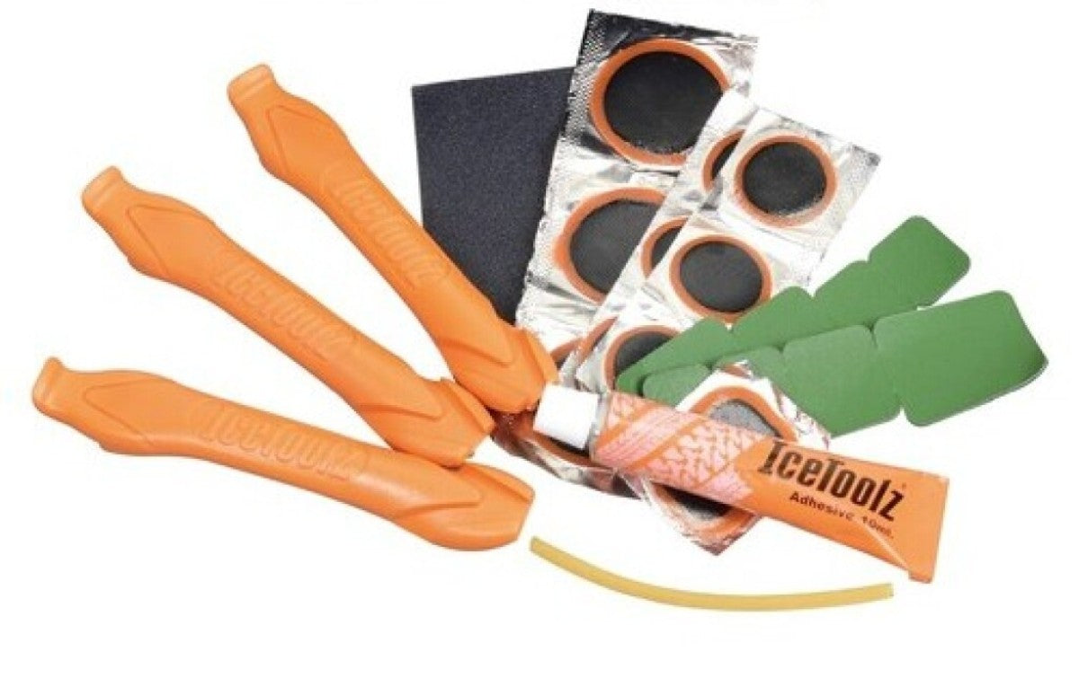 Icetoolz gereedschapsbidon voor bandreparatie 10-delig zwart