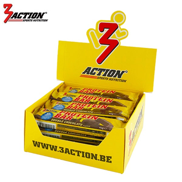 3action proteine bar double chocolate 40 gram - displaydoos 20 stuks - 1202030021