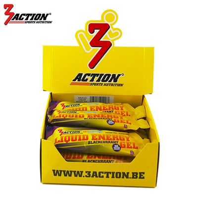 3action liquid energy gel blackcurrant 55 ml - displaydoos 15 stuks - 1202020011