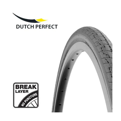 Dutch perfect buitenband 28 x 1.40 40-622mm anti-lek - grijs met reflectie