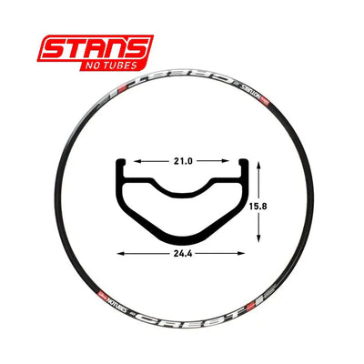Stans notubes velg crest mk3 27.5 650b 32h black snt