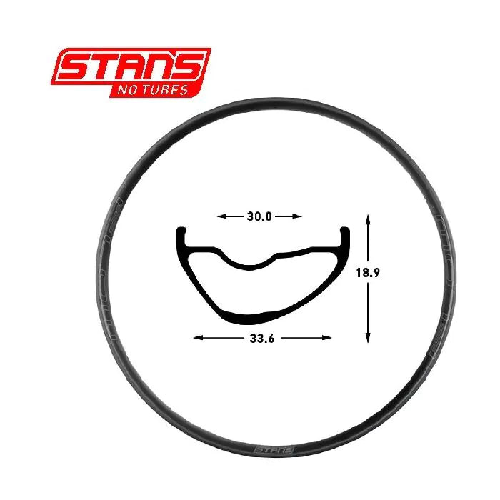 Stans notubes velg flow mk4 29 32h black grey snt