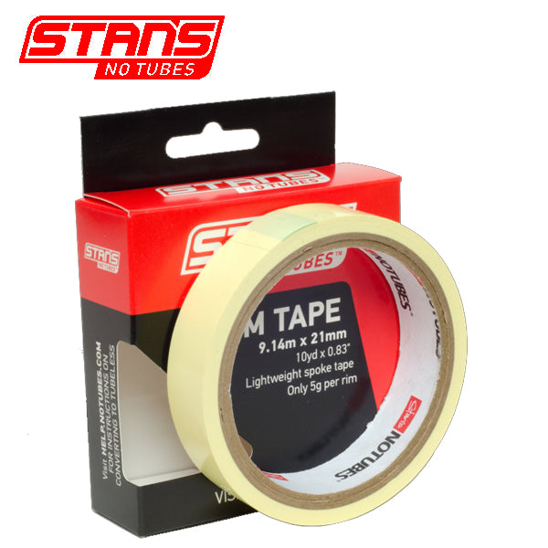 Stans notubes velglint yellowtape 21 mm breed rol 9 meter (10yd) as0030