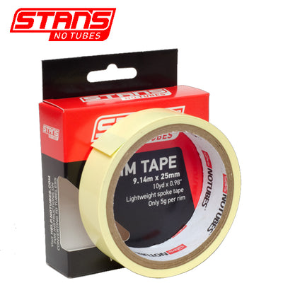 Stans notubes velglint yellowtape 25 mm breed rol 9 meter (10yd) as0033