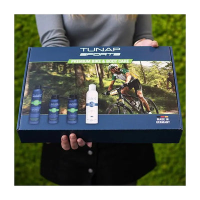 Tunap sports geschenkverpakking reiniger, olie, wax en showergel