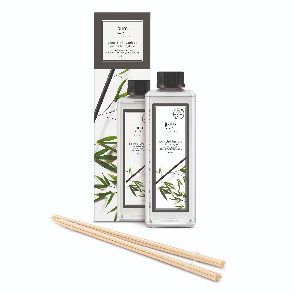 Ipuro geurdiffuser navulling black bamboo 500ml