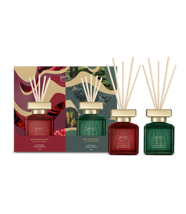 Ipuro ipuro geurdiffuser whispering rose emerald forest 2 x 50ml