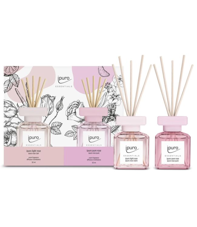 Ipuro geurdiffuser light rose pure rose 2 x 50ml