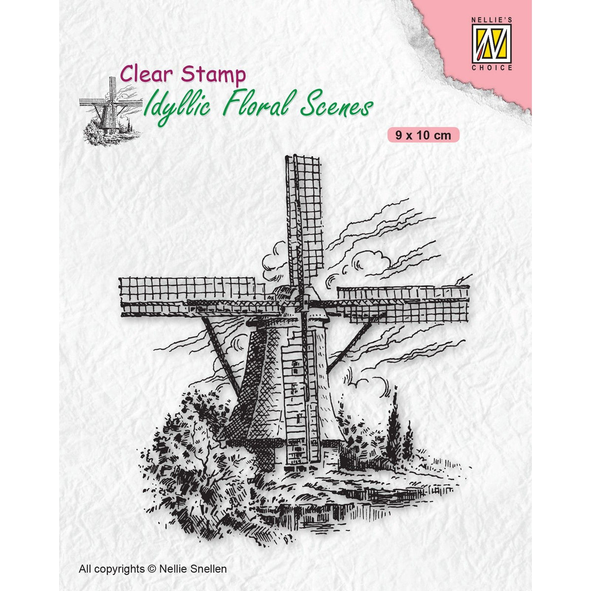 Nellie's choice • idyllic floral scenes clear stempel windmill