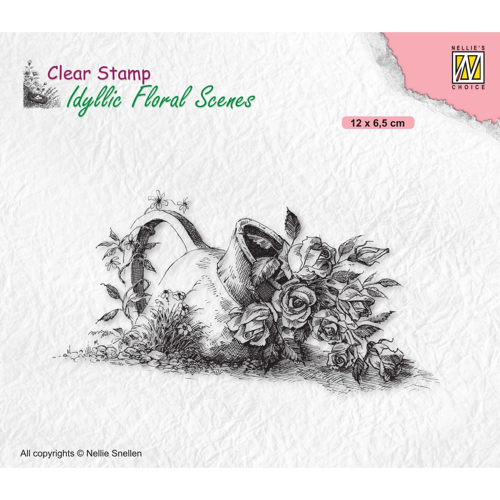 Nellie's choice • idyllic floral scenes clear stempel vase with roses