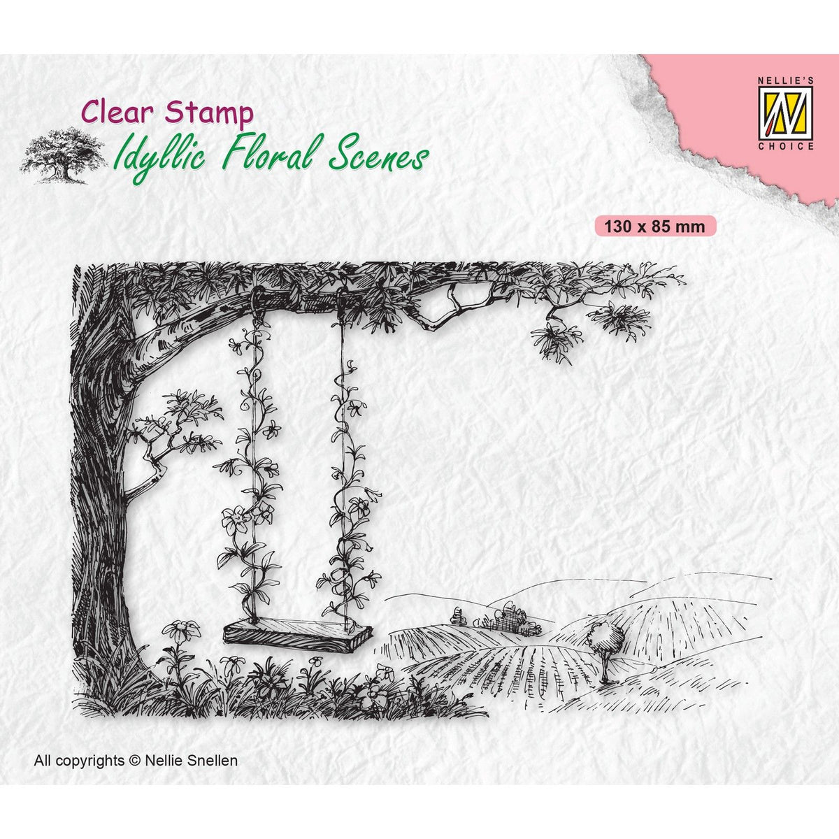 Nellie's choice • idyllic floral scenes clear stempel tree with swing