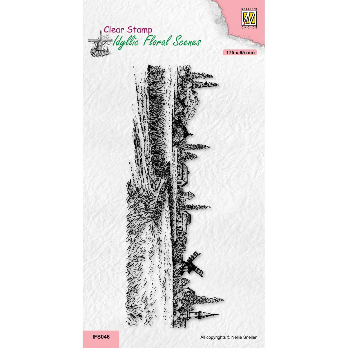 Nellie's choice • idyllic floral scenes clear stempel slimline a village in those days