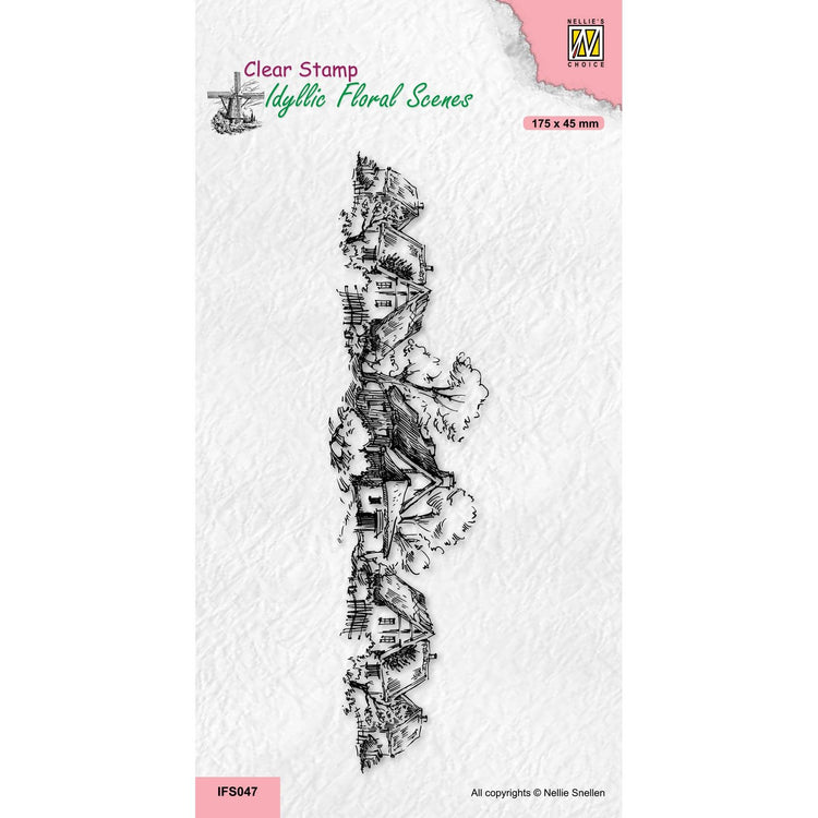 Nellie's choice • idyllic floral scenes clear stempel slimline nostalgic houses