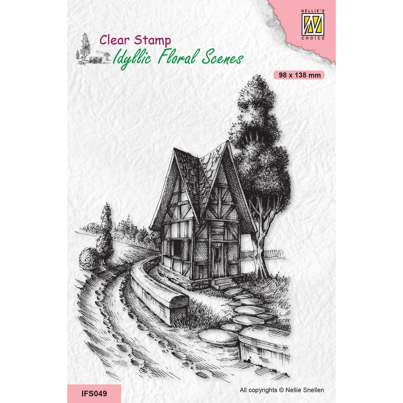 Nellie's choice • idyllic floral scenes clear stempel country road with house