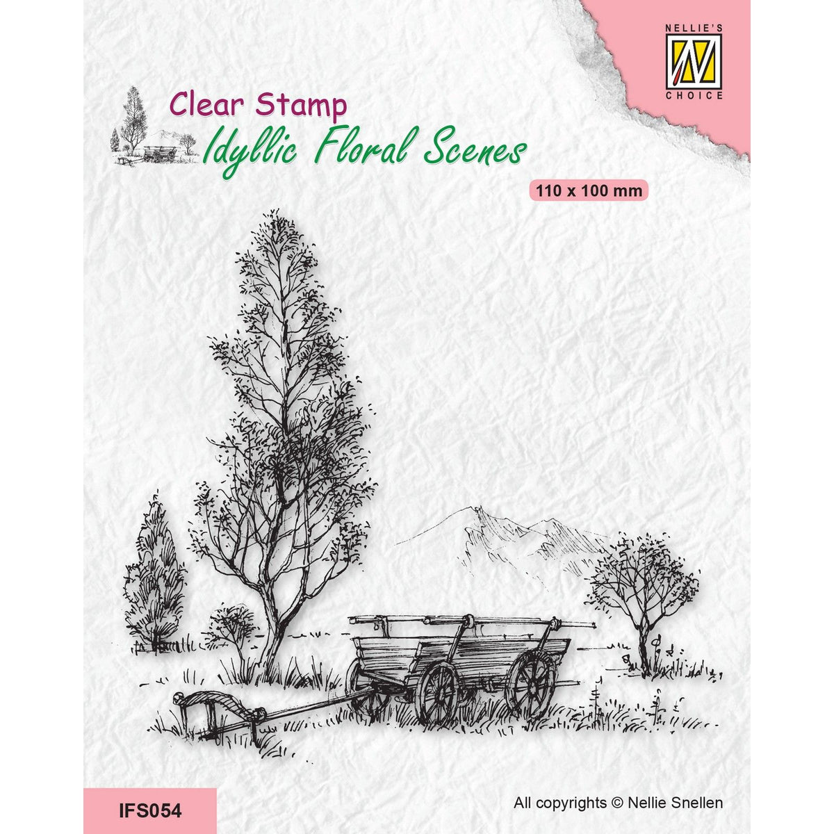 Nellie's choice • idyllic floral scenes clear stempel meadow with cart