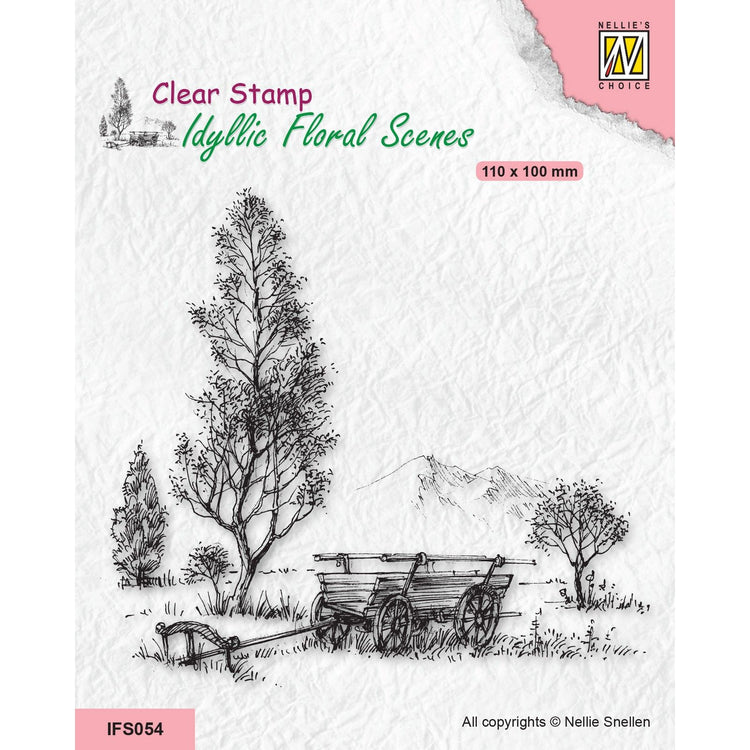 Nellie's choice • idyllic floral scenes clear stempel meadow with cart