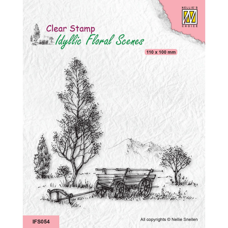 Nellie's choice • idyllic floral scenes clear stempel meadow with cart