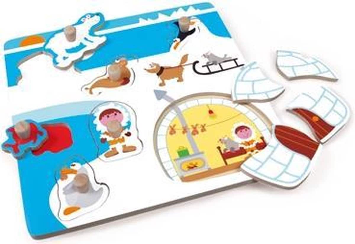 scratch houten puzzel met iglo