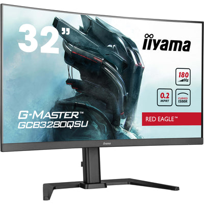 Iiyama g-master red eagle gcb3280qsu-b2 31.5 curved gaming monitor (zwart, 2x hdmi, displayport, 2x usb-a, usb-b, 180 hz)