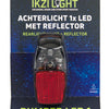 Ikzilight achterlicht reflector 1xled rood op kaart