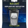 Ikzilight koplamp The Boss, 1 witte led 20LUX. incl bracket en batterijen (hangverpakking)