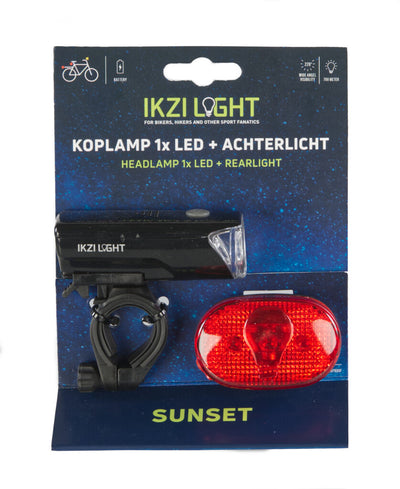 Ikzilight verlichtingsset the sunset 1xled wit en 3xled rood batterij