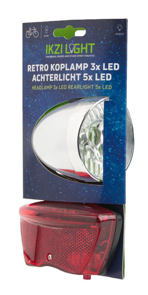 verlichtingset Retro led batterij zilver rood