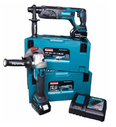 Makita dlx2153tj1 combiset - dga504 accu haakse slijper + dhr241 accu boorhamer